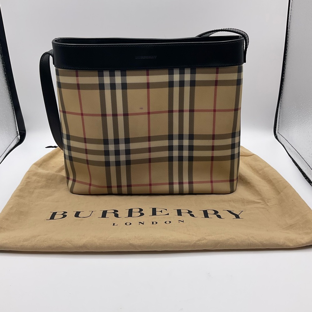 Burberry Nova Check Small Tote Bag With Dust Bag
